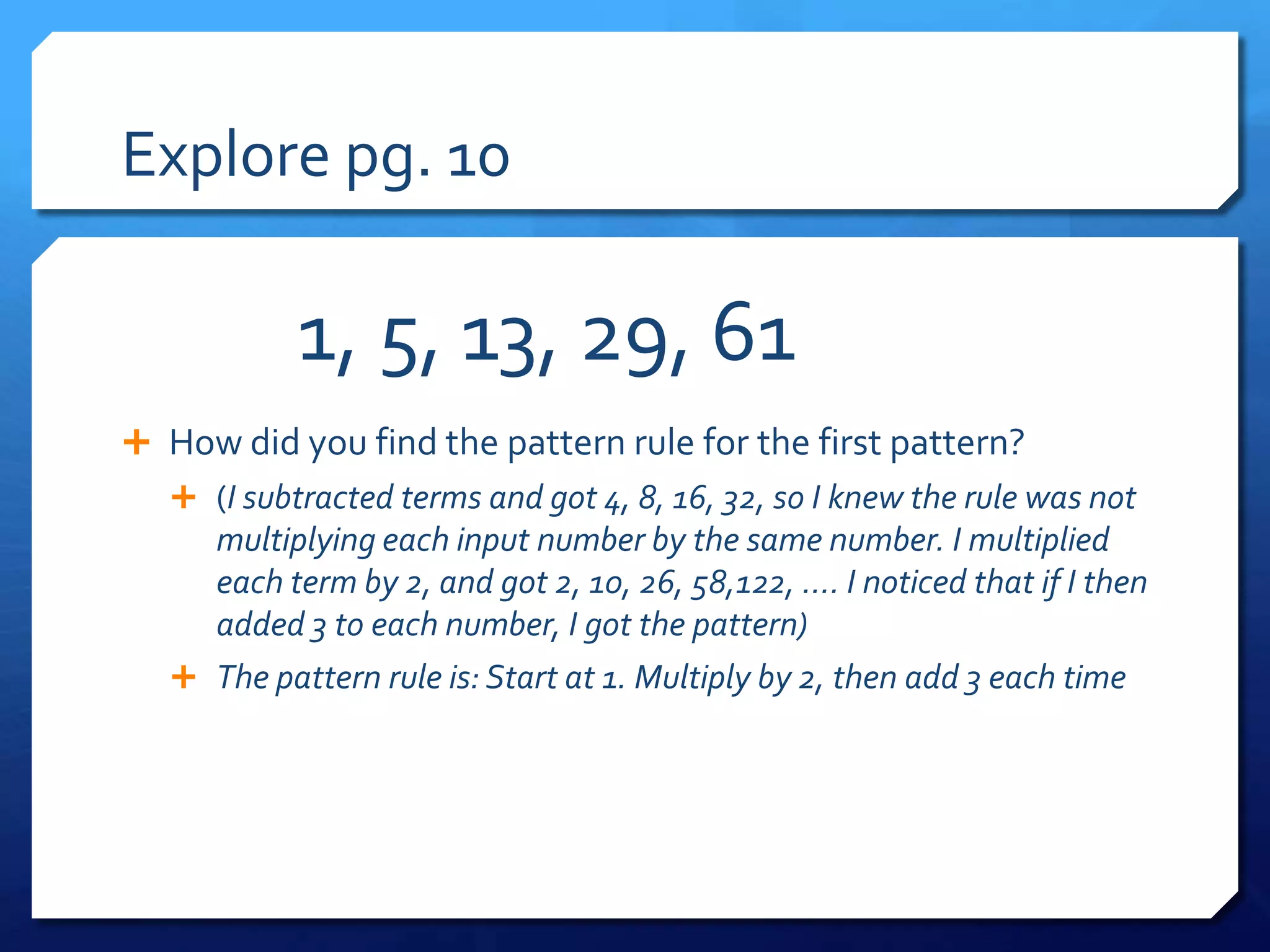 Unit 1 number patterns | PPT