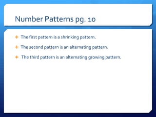 Unit 1 number patterns | PPT