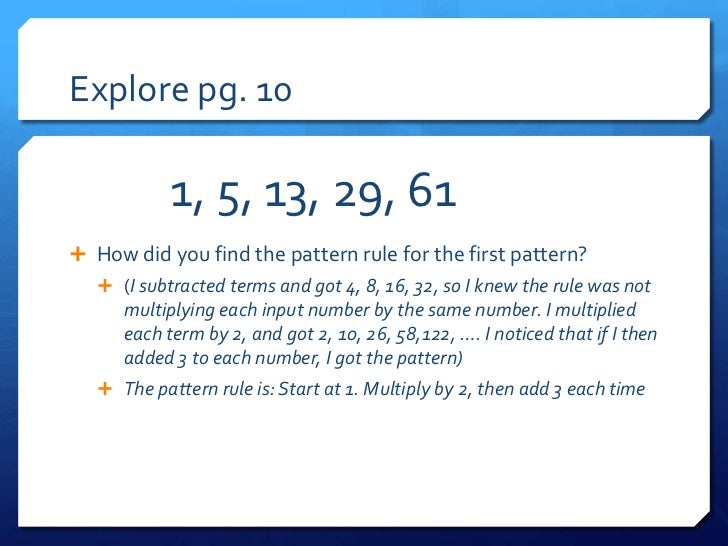 Unit 1 Number Patterns