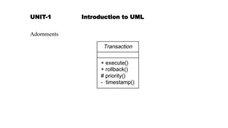 UNIT-1 Introduction to UML
Adornments
 
