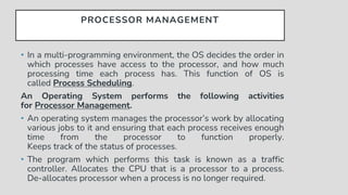 OVERVIEW OF OPERATING SYSTEM -Basic concepts of operating system like ...
