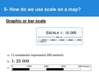 5- How do we use scale on a map?
Graphic or bar scale
 