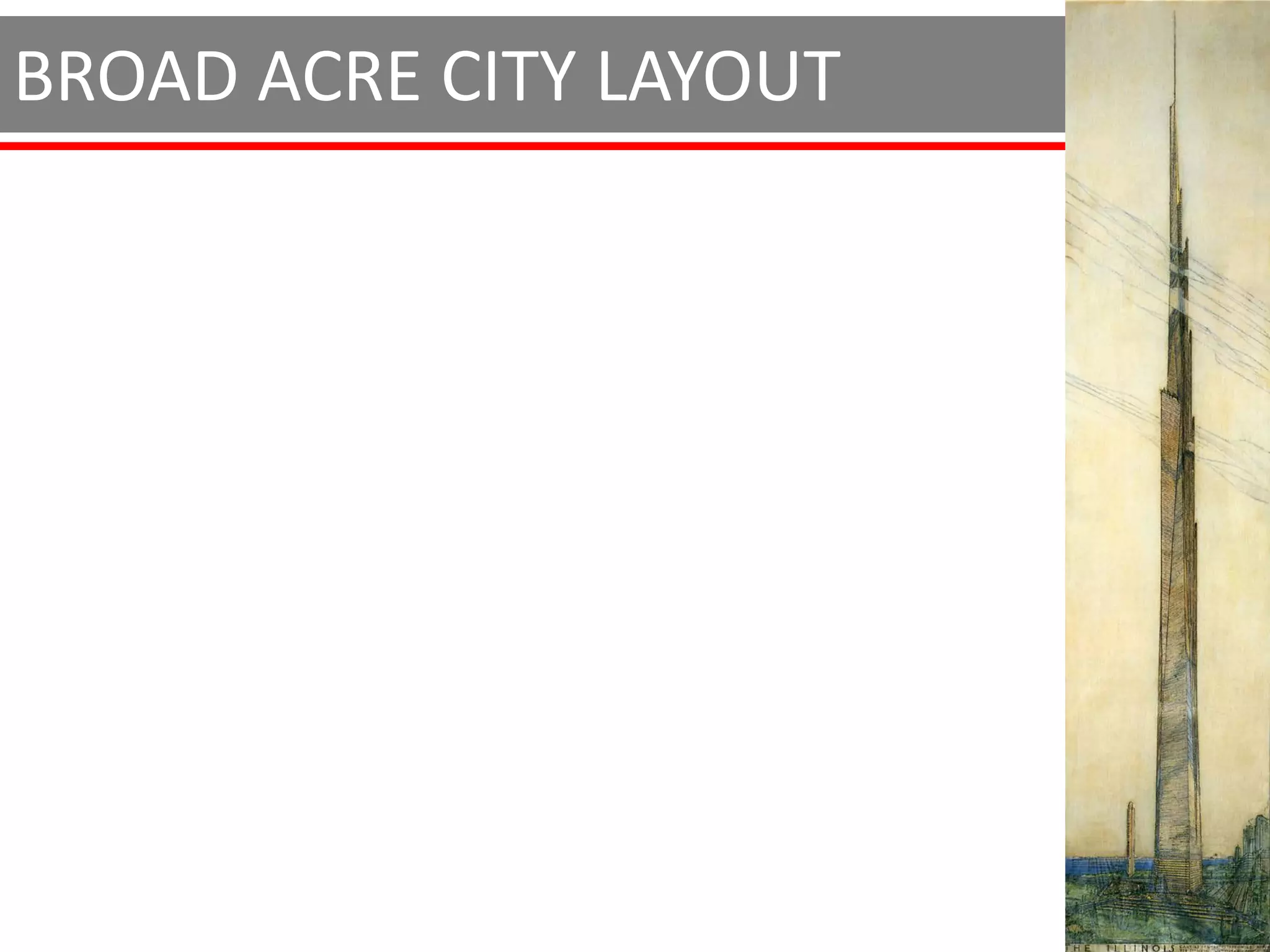 BROAD ACRE CITY LAYOUT
 