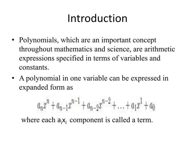 Unit 1 polynomial manipulation | PPTX | Programming Languages | Computing