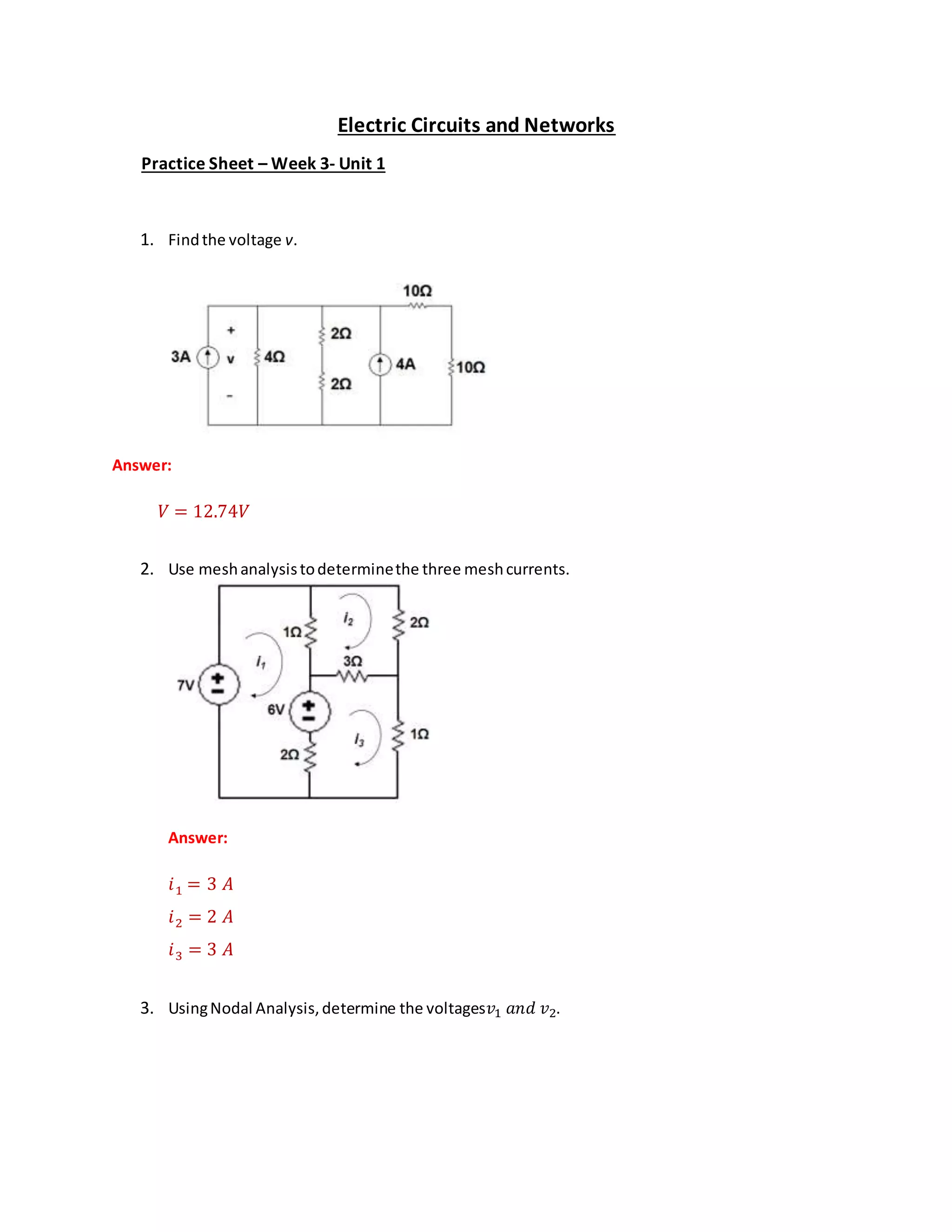Unit 1 Basic electric circuits | PDF