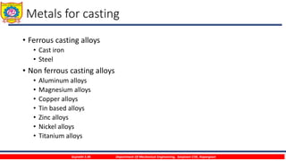 Unit 1 sand casting - | PPTX