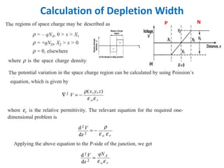 Calculation of Depletion Width
P N
 