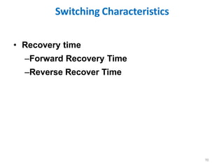 Switching Characteristics
70
• Recovery time
–Forward Recovery Time
–Reverse Recover Time
 