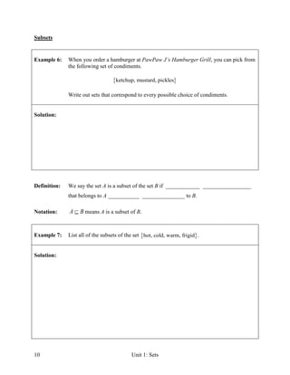 Unit 1 sets lecture notes | PDF