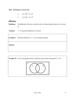 Unit 1 sets lecture notes | PDF