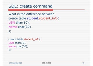 Rdbms Sql Database Command Prompt RDBMS - Unit 1 - Introduction to SQL commands | PDF