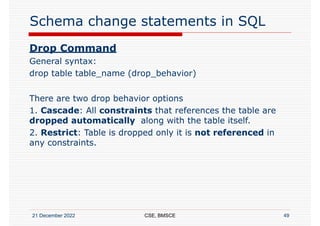 RDBMS - Unit 1 - Introduction to SQL commands | PDF