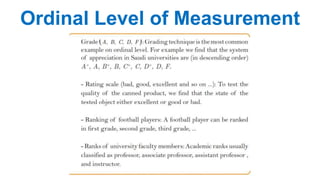 Ordinal Level of Measurement
 