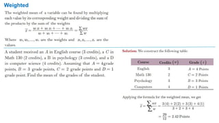 Weighted
Mean:
 