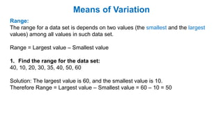 averages and range: increase, decrease, same? –... Unit 1 - Statistics (Part 1).pptx