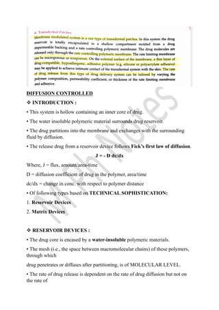 Controlled Introduction UNIT-1 SUSTAINED RELEASE AND CONTROLLED RELEASE FORMULATIONS.pdf