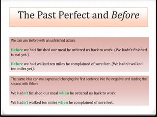 Past Perfect Using Before Unit 1 The Past Perfects | PDF