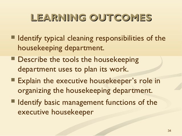 housekeeping duties and responsibilities