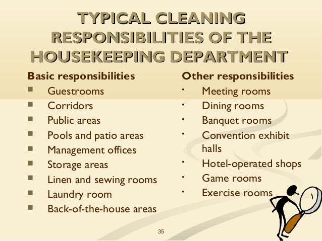 Unit 1 the role of housekeeping in hospitality operations