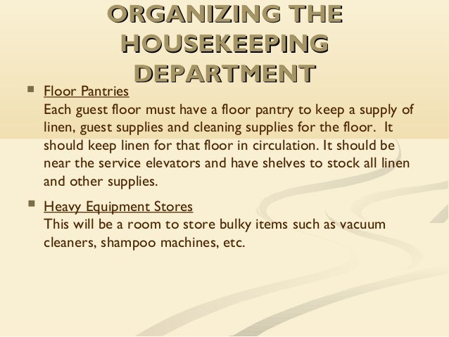 Unit 1 The Role Of Housekeeping In Hospitality Operations