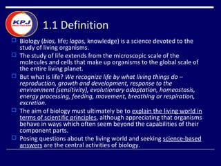 Unit 1 the science of biology | PPT