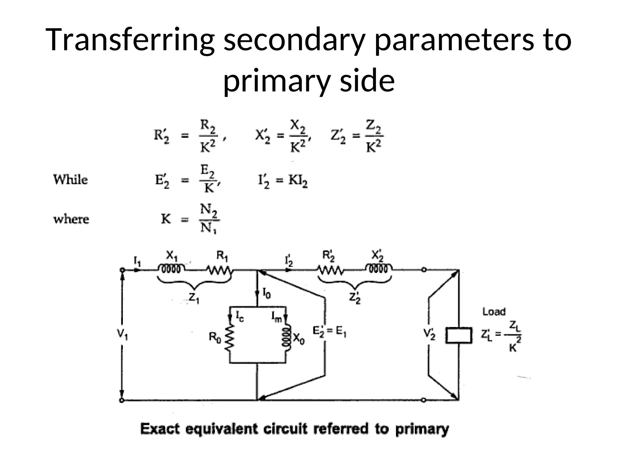Transferring secondary parameters to
primary side
 