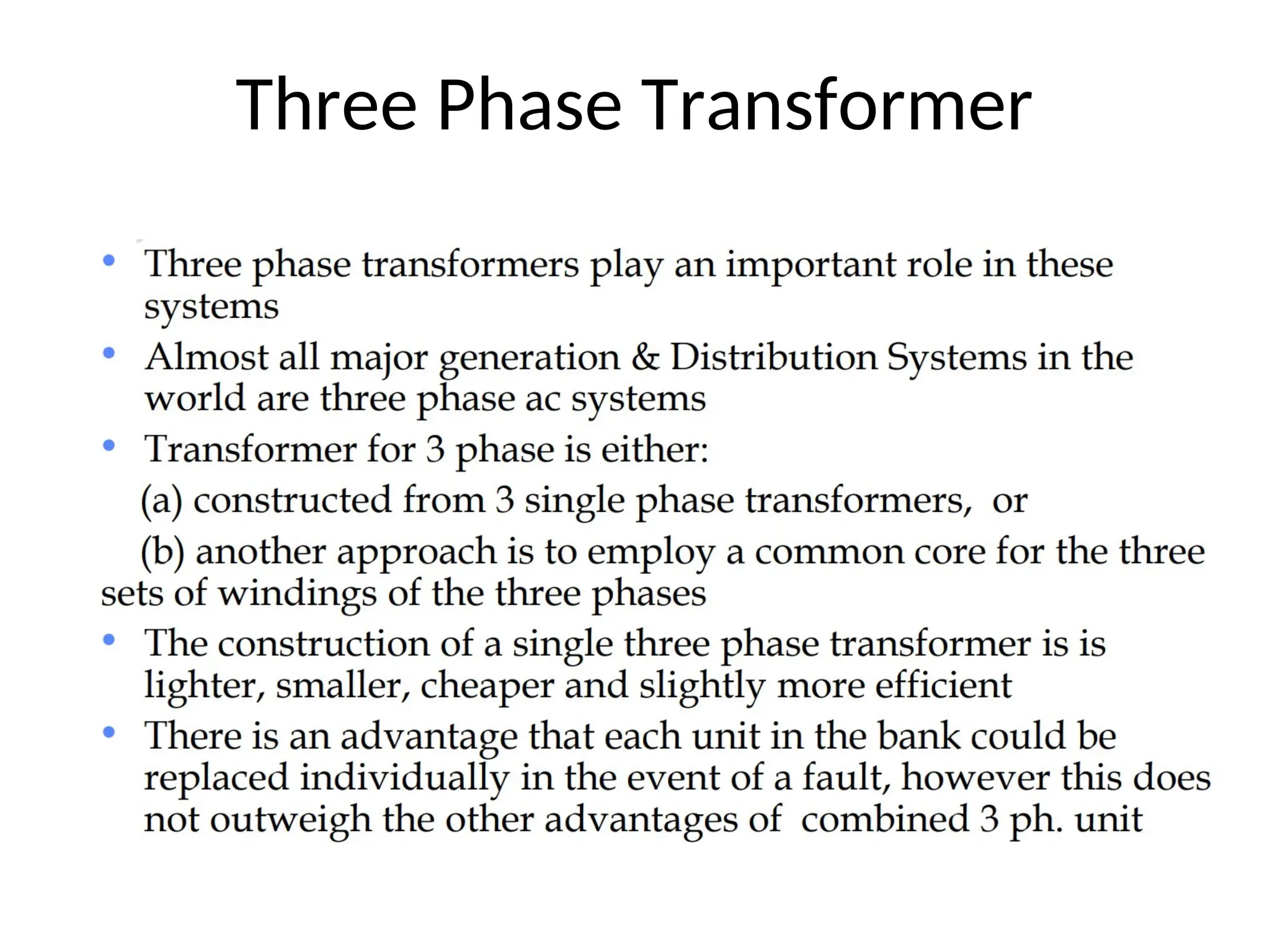 Three Phase Transformer
 