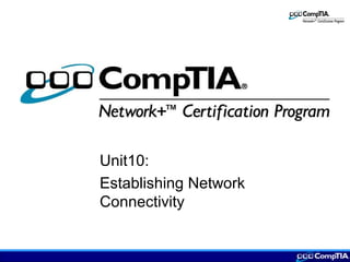 Unit10:
Establishing Network
Connectivity
 