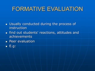 EVALUATION AND ASSESSEMENT IN ESP | PPT