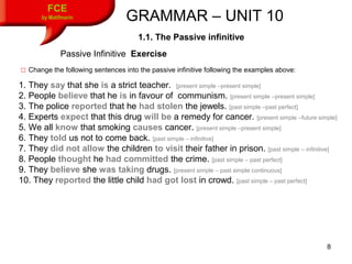 Unit 10 Grammar Contents: Passive & Past Necessity | PPT
