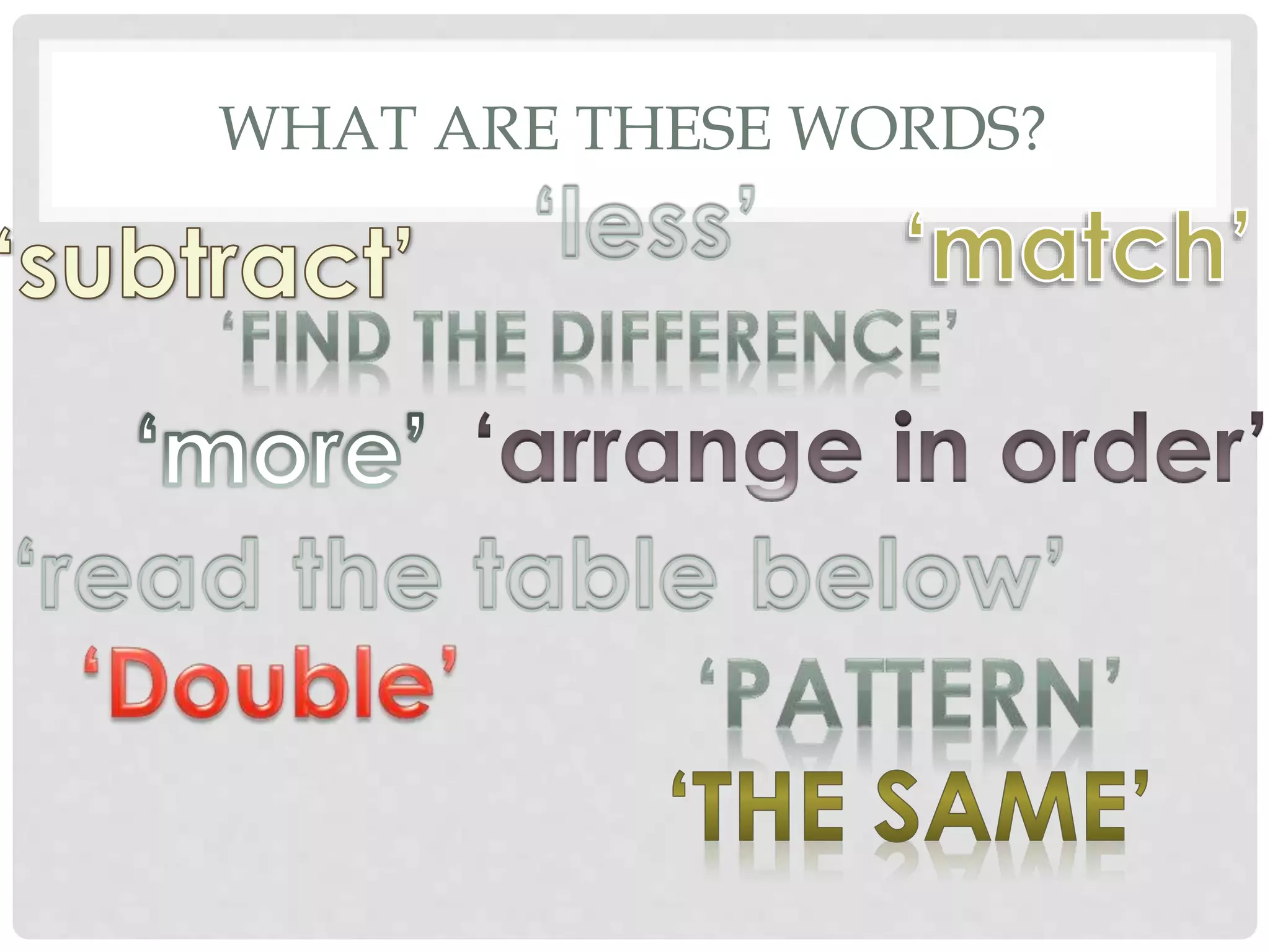 WHAT ARE THESE WORDS? 
 