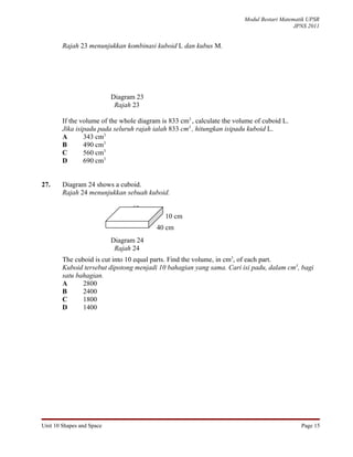 Unit 10 shapes and space