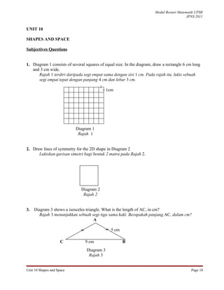 Unit 10 shapes and space
