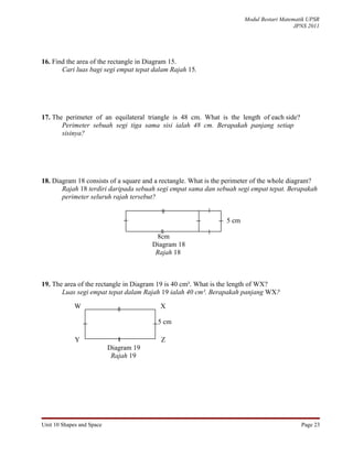 Unit 10 shapes and space