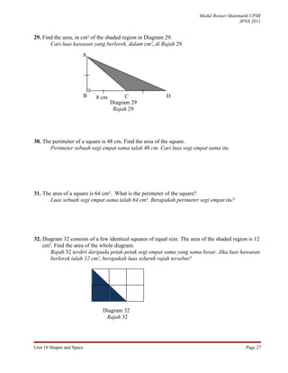 Unit 10 shapes and space