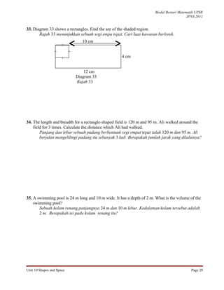 Unit 10 shapes and space