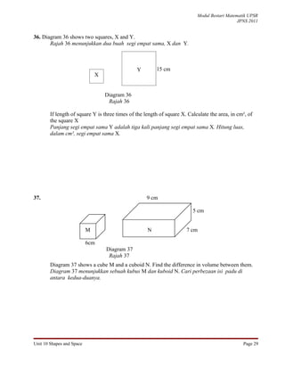 Unit 10 shapes and space