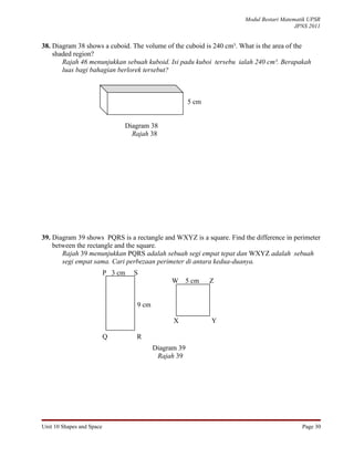 Unit 10 shapes and space