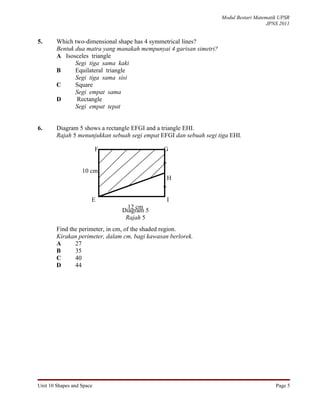 Unit 10 shapes and space