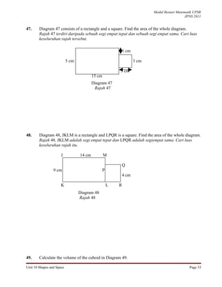 Unit 10 shapes and space