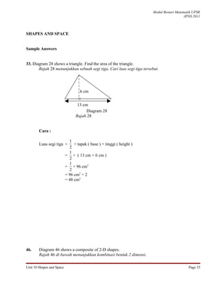 Unit 10 shapes and space