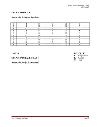 Unit 10 shapes and space