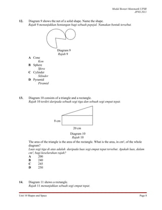 Unit 10 shapes and space