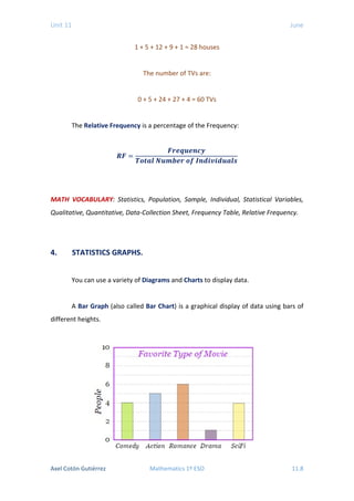 1 ESO - UNIT 11 - GRAPHS AND TABLES. PROBABILITY. | PDF