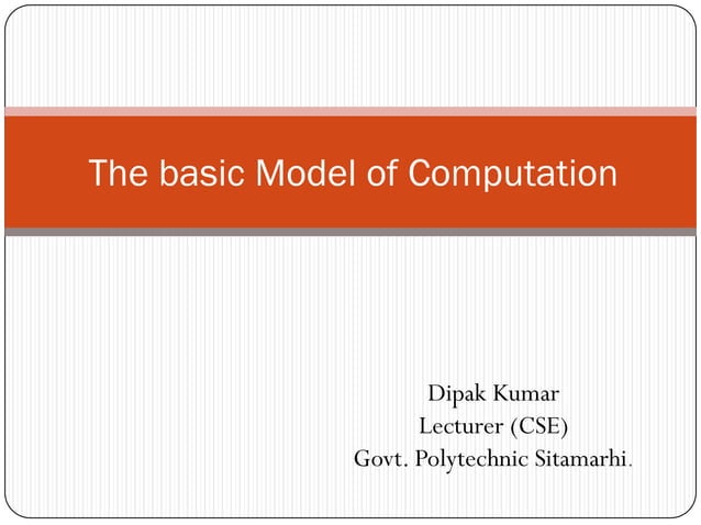 The Basic Model of Computation | PPT