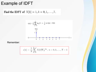 Example of IDFT
Remember:
 