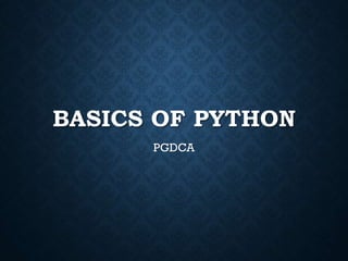 ppt notes for python language variable data types | PPT