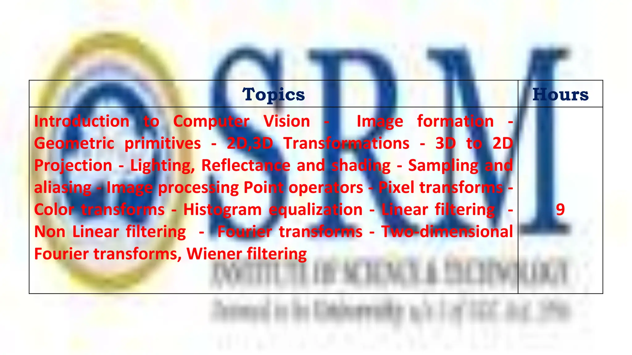 Introduction to Computer Vision - Image formation | PPTX