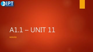 A1.1 – UNIT 11
NOUNS
 