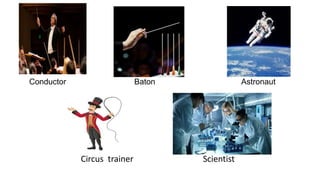 Conductor Baton Astronaut
Circus trainer Scientist
 